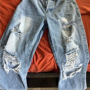 Distressed Light Blue Jeans